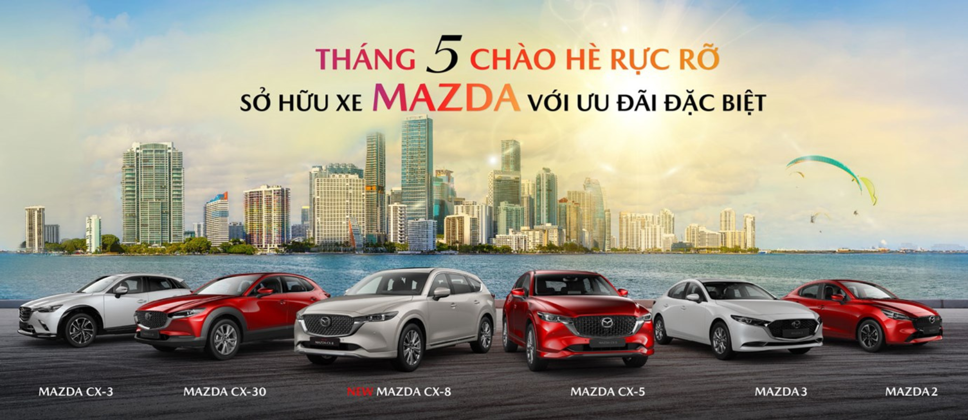 chung các dòng xe mazda mùa hè